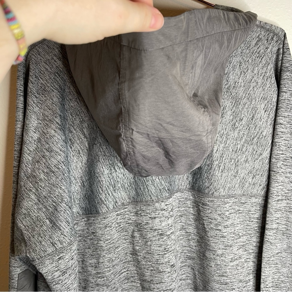 Marc Anthony Slim Fit Knit Lightweight Hooded Zipper Jacket Gray Black Zippered - Picture 7 of 13